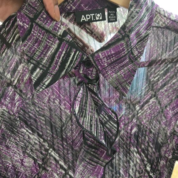 APT.9 Womens Vintage 90s Y2K Whimsigoth Flowy Sheer Ruffle Flare Cuff Top PSmall - Picture 6 of 12